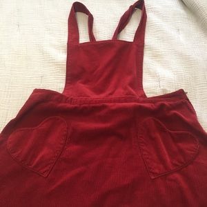 Corduroy jumper with heart pockets